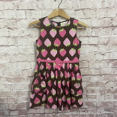 Vestido Crazy 8 Estampado Fresa Niñas Talla 12 Marrón Sin Mangas Foto 1 de 4