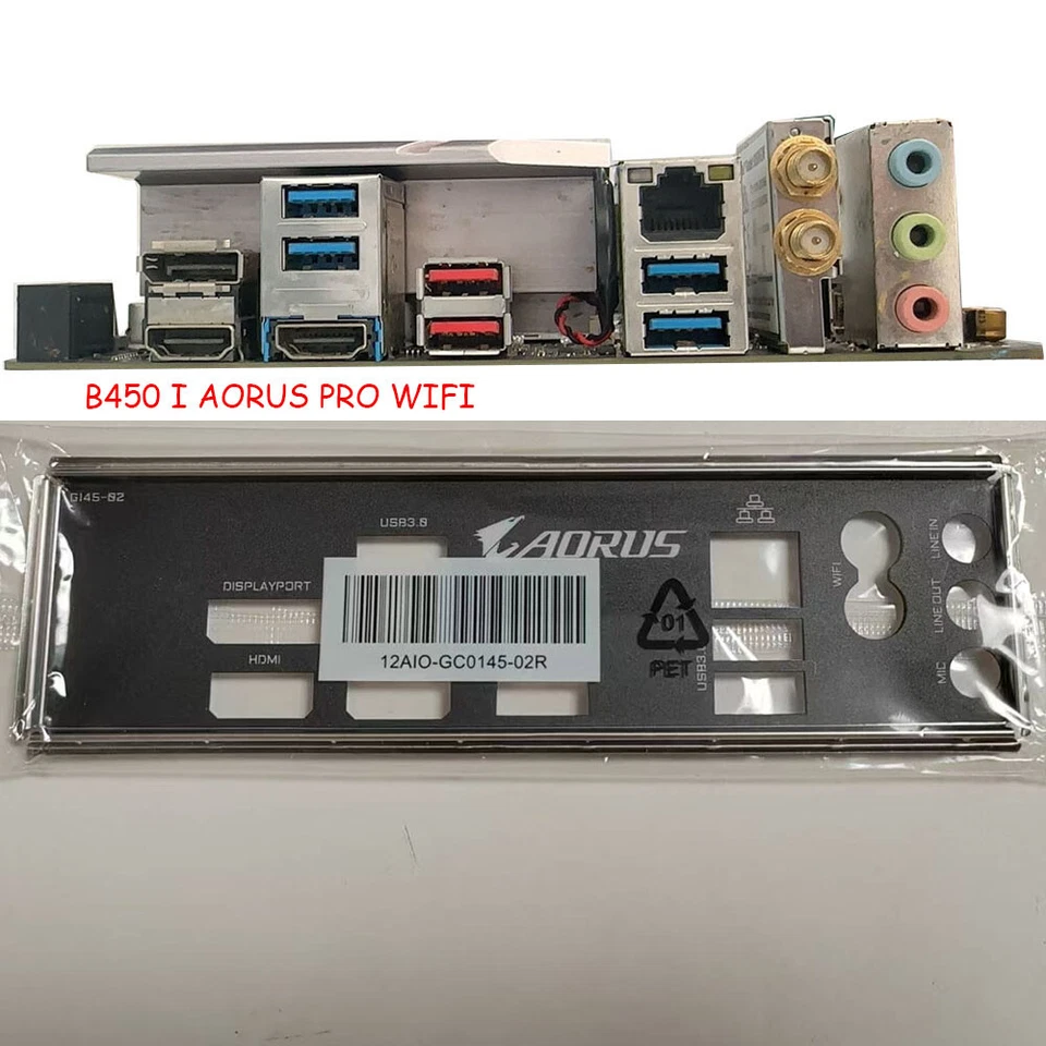 1Pcs For Gigabyte B450i AORUS PRO WIFI I/O Shield BackPlates Blende Bracket - Image 1 of 1