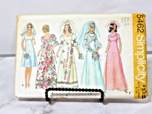 Abito da sposa vintage 72 Simplicity 5462 sposa/damigella MOTIVO taglia 16 non tagliato - Foto 1 di 7