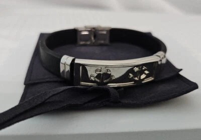 Pulsera Hombre Acero Inoxidable Silicona Diseño Moderno Perfecto Regalo Moda Joyería Foto 1 de 4