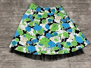 Elementz Skirt Womens Medium Multicolor Floral Cotton Blend Midi Lace - Picture 1 of 11