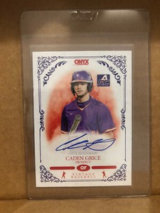2022 Onyx Vintage Baseball Base Auto Blue Ink #VA-CG Caden Grice - Prospect