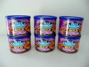 NEW SEALED BLUE DIAMOND ALMONDS SWEET THAI CHILI 6 OZ ea. X 6 CANS - FREE SHPG  - Picture 1 of 6