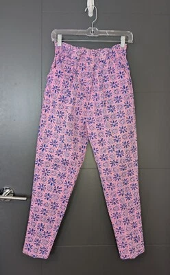 Pantalones florales vintage años 80 plata unicornio niños cintura alta rosa y azul 10 Foto 1 de 4