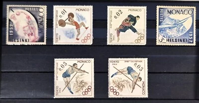 MONACO 1952 - 1964 Winter Olympic Games Part Stamp Set Mint F/VF — 第 1/2 张图片