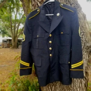 Armee Dienst Uniform Kleid blau Offiziersjacke 48 S marlow weiß sehr guter Zustand - Bild 1 von 14