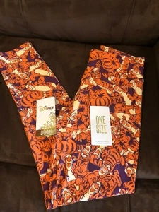 Lularoe Disney Classic Tigger  Orange & purple  OS Leggings NWT Fast Shipping!!1 - Picture 1 of 4