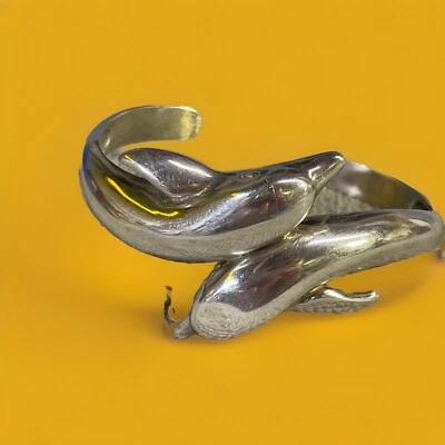 Pulsera Kabana Doble Delfín Plata de Ley De Colección Foto 1 de 4