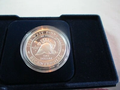 2002-W Proof  U.S. Military Academy Bicentennial - Silver Dollar w/box & COA - Image 1 of 4
