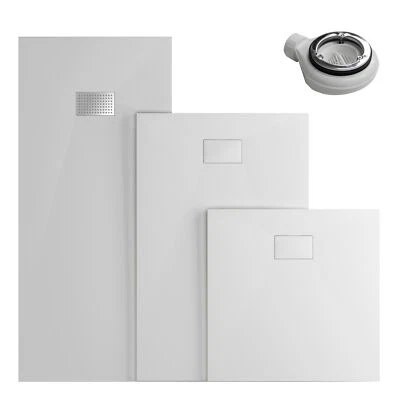 SMC Duschwanne Duschtasse Acrylwanne Superflach Rutschfest mit Ablaufgarnitur - Bild 1 von 4