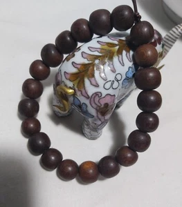 Antique Hainan Huanghuali wood 10-11mm beads 21pcs bracelet W13g - Picture 1 of 4