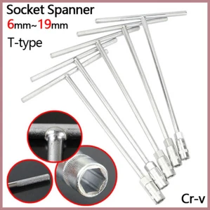 T-Bar Socket Spanner 3-Way Nut Driver Hex Socket Wrench Nut Spinner Set 6mm~19mm - Picture 1 of 12