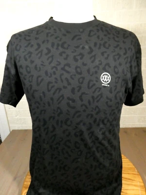 10 DEEP Men's Black Round Neck Logo Cheetah Print T-Shirt Black Small - Image 1 of 4