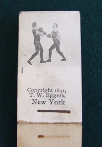 1897 Boxing flip book, boxing match, T.W. Eggers New York, Miniature - Imagen 1 de 3