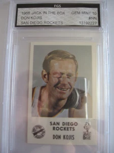 1968 DON KOJIS JACK IN THE BOX CARD BASKET CARD FGS GEM MINT LOTTO 10 L - Foto 1 di 2