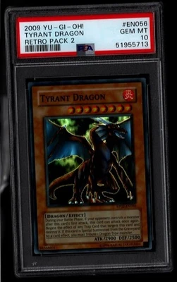 2009 Yu-Gi-Oh! Retro Pack 2 Tyrant Dragon Super Rare RP02-EN056 PSA 10 Gem - Image 1 of 2