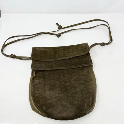 BOTTEGA VENETA Butterfly Tote Bag Suede Green Brown VTG Bucket Fold Over Slouchy - Image 1 of 4