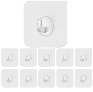 24-Pack Heavy Duty Adhesive Wall Hooks – No-Drill Seamless Stick-On Hangers - Picture 1 of 8