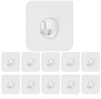 24-Pack Heavy Duty Adhesive Wall Hooks – No-Drill Seamless Stick-On Hangers - Image 1 of 4