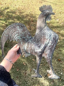 Vintage Hahn Kupfer Wetterfahne Teil - Patina Rost MEHRZWECK WIE GEFUNDEN - Bild 1 von 18