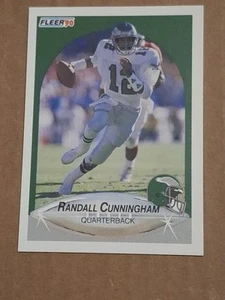 Tarjeta 1990 Randall Cunningham Fleer NFL #82 Philadelphia Eagles Unlv Vikings - Imagen 1 de 2