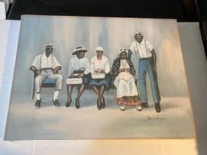 Künstlerische Impressionen Künstlerin Ida Jackson Familienportrait signiert ohne Rahmen - Bild 1 von 2