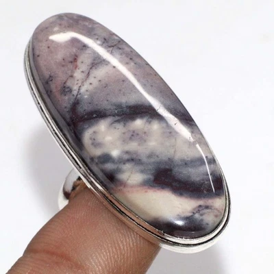 Porcelain Jasper 925 Silver Plated Gemstone Handmade Ring US 8 Superb Jewelry JW - Image 1 of 3