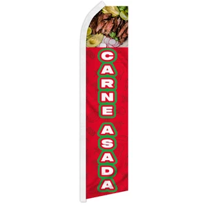 10 x CARNE ASADA advertising super flag swooper banner business sign food steak - Picture 1 of 10