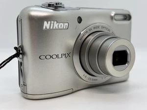 NIKON Coolpix L32 20MP Digital Compact Camera Silver 5x Zoom From Japan / Exc+ - Picture 1 of 8