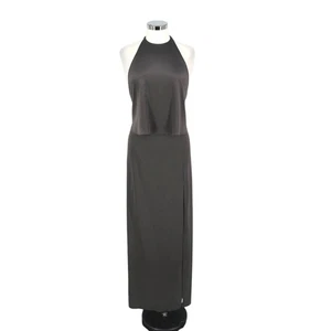Halston Heritage hochgeschlossenes Kleid hinten offen Kleid in Gunmetal Grau Größe 2 - Bild 1 von 15
