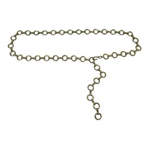 Vintage 90s Gold Tone Circle Link Belt 46” Adjustable Y2K Statement ¾” Wide - Picture 1 of 12