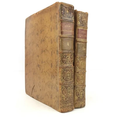 Prov. POTOCKA Éd. Originale ATLAS ENCYCLOPÉDIQUE 1787 Bonne CARTES 2 vol XVIIIe - Photo 1/4