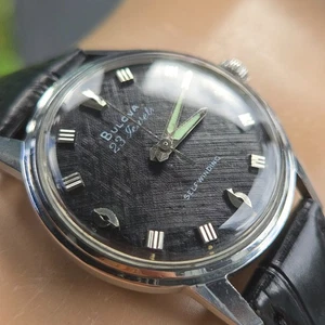 Vintage BULOVA Herren Automatik Uhr 10BZAC 23Jewels Black Linen Dial USA 1961 - Bild 1 von 24