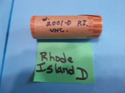 2001 Rhode Island  D State quarter roll bank rolled uncirculated - Image 1 of 3