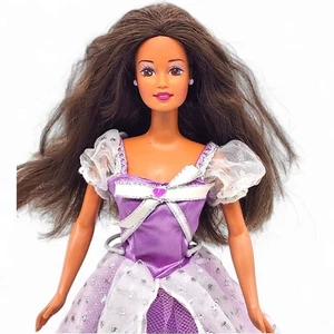 Vintage 1997 Principessa Barbie Teresa bambola bruna con vestito viola #18406 - Foto 1 di 10