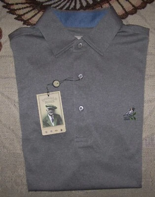 NUEVO DONALD ROSS Poliéster Golf Polo Botón Camisa BOB O'LINK GOLF CLUB Talla M Gris Foto 1 de 4