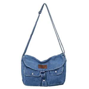 Fashion denim handbag shoulder bag large capacity retro Messenger bag bag for... - Picture 1 of 7
