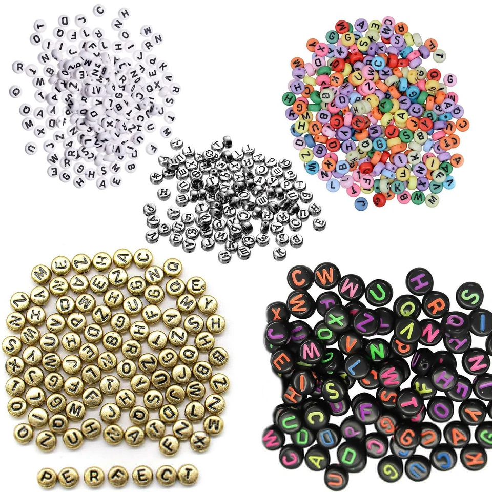 400pcs Alphabet letter Jewellery making Beads DIY Art & Craft 6.5mm Bracelets - Image 1 of 1