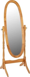 Cheval Mirror Oval Antique Pine Wood Seconique Contessa Brown - Picture 1 of 5
