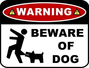 Blinkendes rotes LED laminiertes lustiges Schild Warnung Vorsicht Hund - Bild 1 von 6