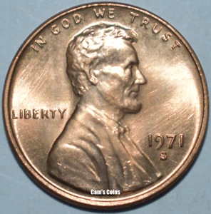 1971 S Lincoln Memorial Penny BU Brilliant Uncirculated Red Cent - Picture 1 of 2