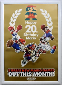Mario: Happy 20th Birthday RARE Anniversary 42cm x 59cm Promotional Poster - Picture 1 of 2