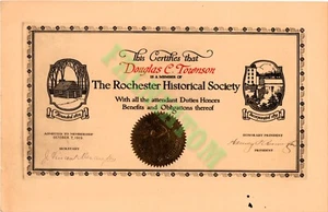 1919 Gannett VP Douglas C. Townson - Rochester NY Historical Society Admission - Picture 1 of 1