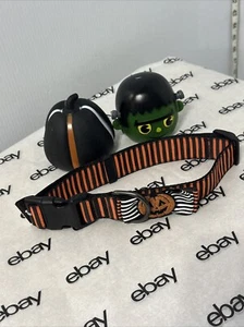 Thrills & Chills Glow The Dark pumpkin Halloween Dog Collar XL Squeaky Toys - Picture 1 of 13