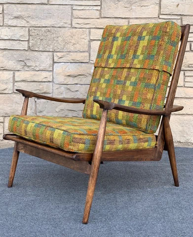 Mid Century Danish Modern Tell City Bernard Bruening Walnut Lounge Chair Cover