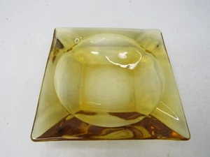 Vintage Cigar Ashtray Heavy Glass Honey Amber Tinted NEW OLD STOCK - Picture 1 of 8