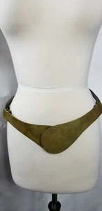 Womens Fashion Belt Hammered Bronze Leather Strap Size M / L - Picture 1 of 5