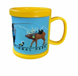 Rocky Mountains National Park Kids Souvenir Plastic Cup Yellow Bear Moose Fox 3D - Picture 1 of 7