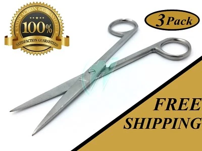 3 Operating Dissecting Scissors 5.5" STRAIGHT SHARP SHARP Tip Surgical - Image 1 of 4