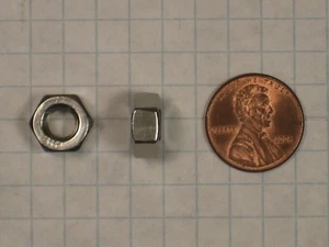 STAINLESS STEEL FINISHED HEX NUT, 1/4"-20 THREAD, 7/32" THICKNESS - Picture 1 of 1